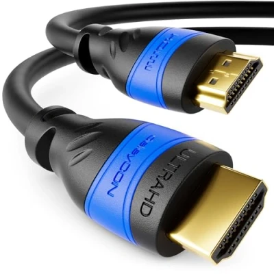 Bild av deleyCON 2m HDMI Kabel 2.0a/b High Speed med Ethernet UHD 2160p 4K@60Hz 4:4:4 HDR HDCP 2.2 ARC CEC 18Gbps 3D Full HD 1080p Dolby Svart