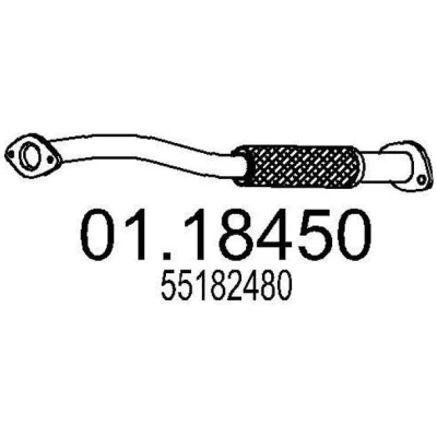 Bild av MTS 01.18450 Tuyau d&#039;échappement 630 avant pour silencieux au milieu ALFA ROMEO: GT, GTV, 156 Berline