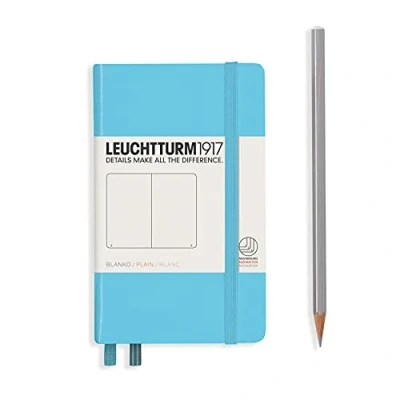 Bild av LEUCHTTURM1917 357478 anteckningsbok ficka (A6), inbunden 187 numrerade sidor, isblå, tom