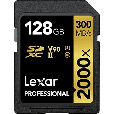 Bild av Lexar Professional 2000x 128 GB SD Kort, SDXC UHS II Minneskort w/o läsare, Upp till 300MB/s läsning, för DSLR, videokameror i biokvalitet (LSD2000128G BNNAG)