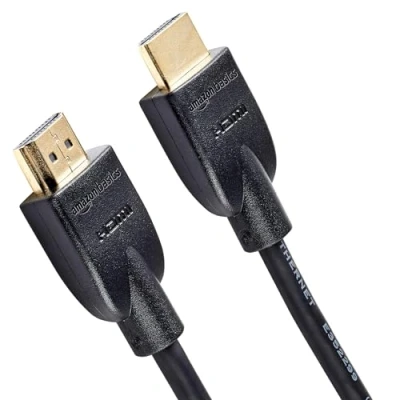 Bild av Amazon Basics HDMI kabel, 18 Gbit/s, hög hastighet, 4K vid 60 Hz, 2160p, Ethernet förberedd, 3 m, svart