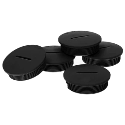 Bild av 5 stycken Kalitec G4520220 M20 blindproppar plast rund svart I 26 mm diameter set damm och vattentät IP65