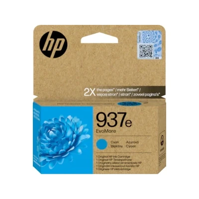Bild av HP 937e / 4S6W6NE EvoMore Cyan Ink Bläckpatron Blå