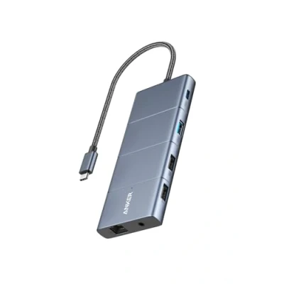Bild av Anker 565 11 i 1 USB C hub, dockningsstation med 10 Gbps och A dataportar, 4K HDMI, DisplayPort, 100 W PD, 2 2.0 data, Ethernet, AUX, microSD SD, för MacBook Pro mer