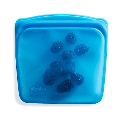 Bild av Stasher smörgåspåse (blåbär) återanvändbara fryspåsar för resor och matförvaring silikonplast matväskor 21 cm x 20,3 1,3 cm/440 ml