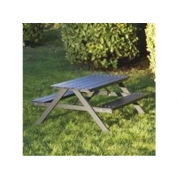 Bild av HORTUS Picknickbord till barn A modell svart nonwood och aluminiumram