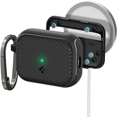 Bild av Spigen Mag Armor MagFit Case Kompatibel med AirPods Pro 2nd Gen (2023/2022) Matte Svart