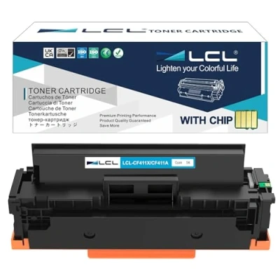 Bild av LCL kompatibel tonerkassett 410A 410X CF411A CF411X 5000 sidor (1Cyan) ersättning för HP Color LaserJet Pro MFP M477fnw M477fdn