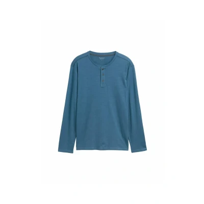 Bild av TOM Tailor Henley Langarm Långärmad tröja, Storlek: 3XL, Real teal blue