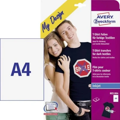 Bild av Avery Zweckform My Design T Shirt Transfer for Dark Textiles A4 (210 x 297 mm) 8 ark transfertryck