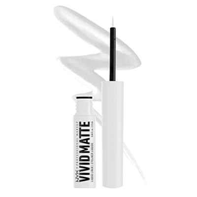 Bild av NYX Professional Make Up levande matta flytande foder, eyeliner med exakt spets, matt finish och högpigmenterad färg, vit, 1 st