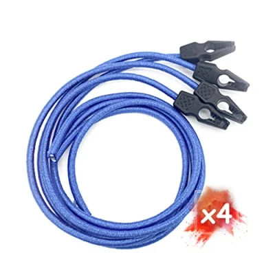 Bild av MAGMA 4 Justerbar Elastisk Spännare Snabb Stängning För Pool Canvas 75cm, 8mm diameter, Elastic Rope Fäst Markiser, Cykelhållare, Camping, Camping Quick Clip (Blå)
