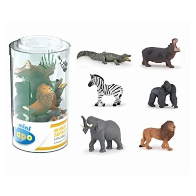 Bild av Papo Mini animaux figurer, 33020 PLUS Wild Set 1 (rör, 6 st), flerfärgad