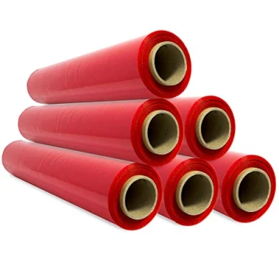 Bild av Elastisk förpackningsfilm, röd plastfilm för förpackning, plastrulle skydd frakt och flyttning, rulle 50 cm upp till 400 m sträckbar Offituria (röd, 6 stycken)
