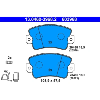 Bild av ATE 13.0460 3968.2 Jeu de plaquettes frein contact signal d&#039;usure inclus avec accessoires RENAULT: Trafic I Van