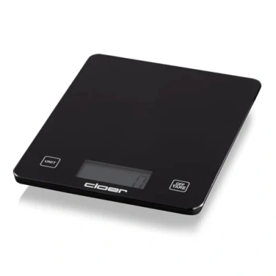 Bild av Cloer 6870 Digital köksvåg för upp till 10 kg, Tillagd vikt funktion, viktmätning i 1 g steg, kvantitet gram, milliliter eller uns, Glasyta, LCD skärm, svart
