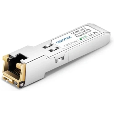 Bild av QSFPTEK 1.25G/2.5G/5G/10G T SFP+ RJ45 30m 10Gb kopparmodul 10GBASE sändtagare mini Gbic för Cisco SFP 10G S, Ubiquiti UF 10G, Mikrotik, D länk, upp till 30 m