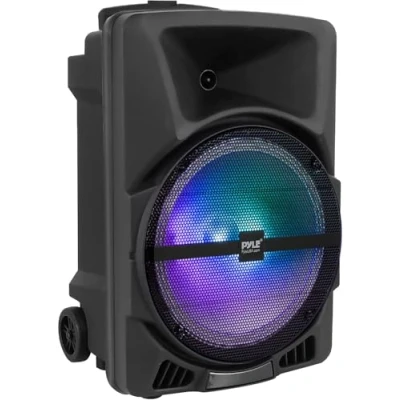 Bild av PYLE Karaoke högtalare bärbar trådlöst högtalarsystem bluetooth DJ 800W drivs med MP3 AUX ingång, blinkande partyljus och radio