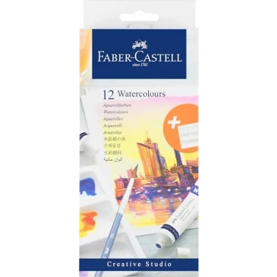 Bild av Faber Castell Creative Studio Färguppsättning 12 piece vattenfärg färger blandfärger 9 ml