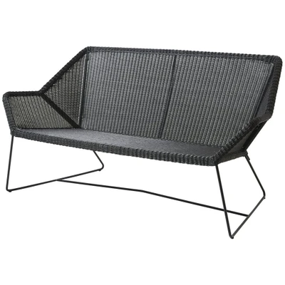 Bild av Cane line Breeze 2 seater Lounge Sofa 5567 LI/LS/LW Trädgårdssoffa Black B: 154 x D: 76 H: 78 SH: 37 cm