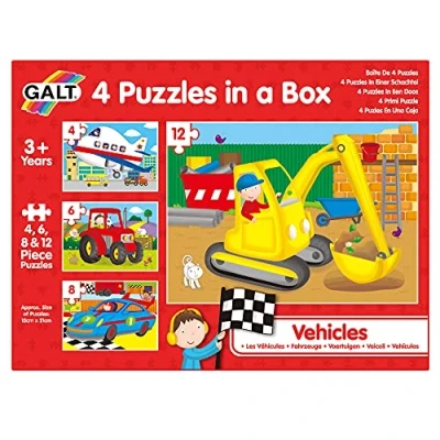 Bild av Galt Toys, 4 Puzzles in a Box Vehicles, Jigsaw Puzzle for Kids, Ages 3 Years Plus