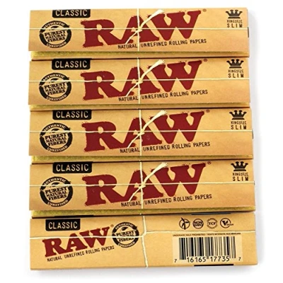 Bild av Raw ciggpapper, brun 20 x 10 cm, packet med 5