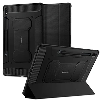 Bild av Spigen Rugged Armor Pro designad för Galaxy Tab S7 Plus Fodral med S pennhållare (2020) Svart