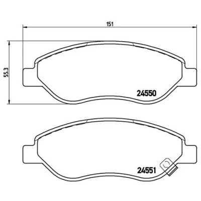 Bild av BREMBO P 59 053 Jeu de plaquettes frein avec indicateur d&#039;usure vis d&#039;étrier accessoires OPEL: Corsa D 3/5 portes