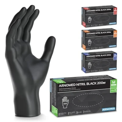 Bild av ARNOMED engångshandskar vit 200 st/box, S, nitrilhandskar puderfria, latexfria, gummi, handskar nitril, i M, L &amp; XL