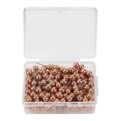 Bild av 200 st¨¹cke Runde Ball Kunststoff Pushpin Markierung Thumbtack Pins Dekorative DIY Werkzeug(rose gold)