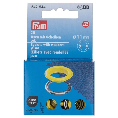 Bild av Öljetter med brickor [20 stycken Ø 11 mm] Prym gul/silvermetallic