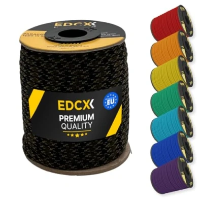 Bild av EDCX 4mm Nylon Paracord 550 30m (100 fot) Typ III, 100% nylonrep, 7 trådsrep, nylonrep i enfärgade färger (Veteran, 30 m)