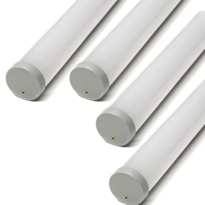 Bild av Jandei 4 pack aluminiumprofiler 1 meter för montering av hängande eller ytmonterade LED remsor, ljusrör, genomskinligt lock (Ø 30 mm). Inkluderar ändlock och skruvar