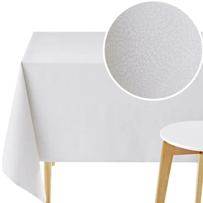 Bild av KP HOME Vattentät PVC bordsduk som kan torkas ren rektangulär vaxduk 118 x 140 cm 300 minimalistiska streck linjer torkbar plast utomhus vinylbordsskydd i klassisk grå