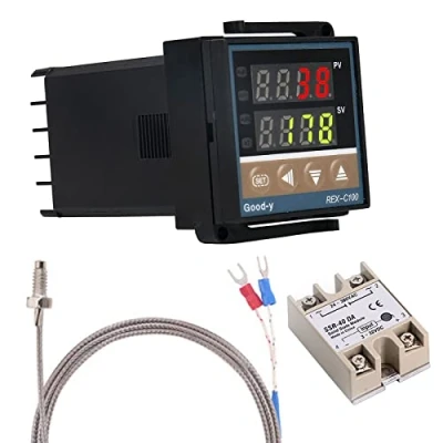 Bild av WANGCL Digital PID styrenhet intelligent termostat med 40A SSR relä K typ termoelement för elektrisk energi, kemisk industri, tankar Ugnar 0 1300 ℃