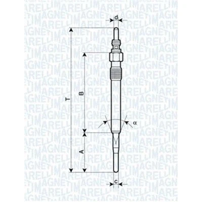 Bild av MAGNETI MARELLI 062900058304 Bougie de préchauffage 12V 10A M10X1 AUDI: A4 B7 Avant, Berline, B6 VOLKSWAGEN: Passat B5 GP Break