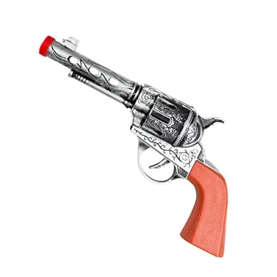 Bild av Boland 54338 Pistol Deputy Sheriff, storlek 20 cm, silverbrun, ornament, barn, leksak, vapen, attrapp, kostym, karneval, temafest
