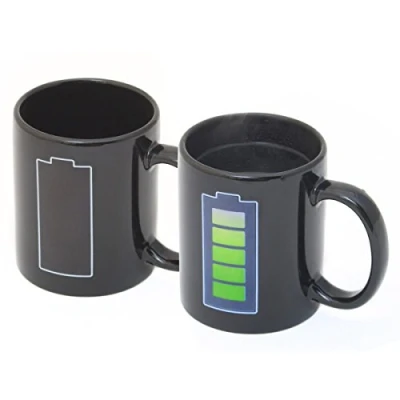 Bild av Animerad tekopp, 1 x kaffekopp, värmekänslig retrokaffemugg med termoeffekt, färgförändring, motivbyte (batteri)