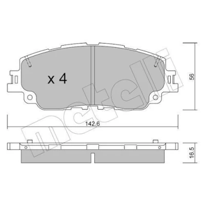Bild av METELLI 22 1227 0 Jeu de plaquettes frein contact signal d&#039;usure exclu TOYOTA: RAV4 V, Camry VIII Berline, LEXUS: UX, ES VII