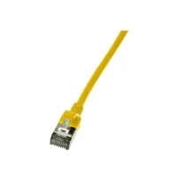 Bild av LogiLink Ultraflex SlimLine Patch kabel RJ 45 (hane) till 0.3 m 3.8 mm shielded PIMF CAT 6a startad, halogenfri, formpressad gul, RAL 1021
