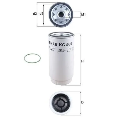 Bild av MAHLE ORIGINAL KC 505D Filtre à Carburant vissé MERCEDES BENZ: ACTROS MP4, AROCS, ANTOS