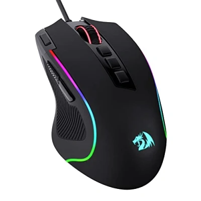 Bild av Redragon M612 Predator RGB spelmus, 8 000 DPI trådbunden optisk spelmus med 11 programmerbara knappar och 5 bakgrundsbelysta lägen, programvara stöder gör det själv nyckelbindningar snabb brandknapp