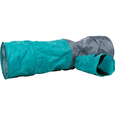 Bild av Trixie Playing tunnel with 4 entrances plush ø 30 x 115 cm dark grey/petrol