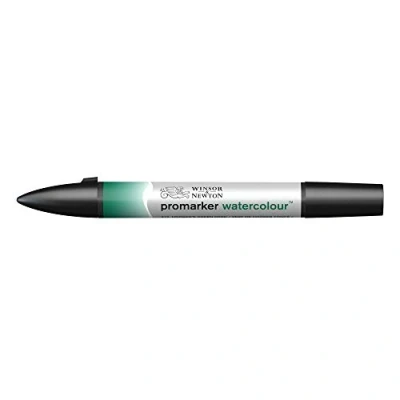 Bild av Winsor &amp; Newton 0201312 akvarellmärkpennor 2 spetsar, pensel och fin spets, ljusäkta, högpigmenterade akvarellfärger för kalligrafi, teckningar hooker&#039;s grön mörk