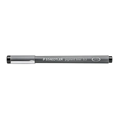 Bild av Staedtler 308 03 9 pigment liner 0.3mm, lange Metallspitze, 10 Stück im Kartonetui, schwarz, VE