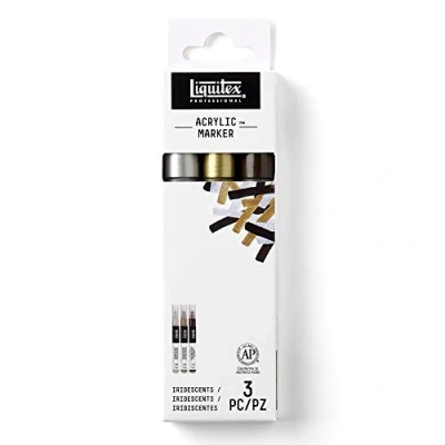Bild av Liquitex 3699244 Professional Paint akrylfärger markör, konstnärpigment att teckna, måla på papper, duk, textilier, fin spets set med 3 markörer