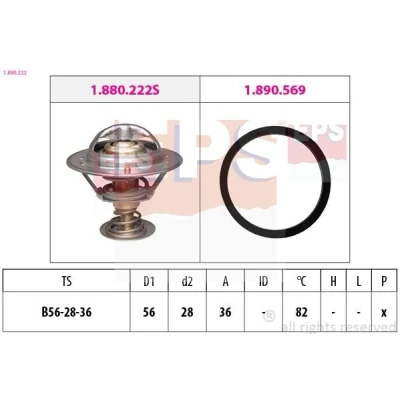 Bild av EPS 1.880.222 Thermostat d&#039;eau 82 56 Made in Italy OE Equivalent avec joint d&#039;étanchéite TOYOTA: RAV4 II SUV, Yaris I 3/5 portes, Corolla Verso