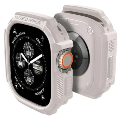 Bild av Spigen Rugged Armor fodral kompatibelt med Apple Watch Ultra 2 (2023)/Ultra (2022) 49 mm beige