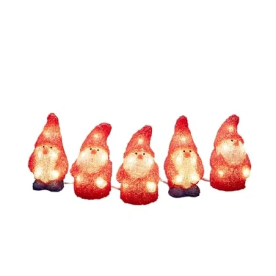 Bild av Konstsmide LED akryl jultomte, set om 5, 40 varma vita dioder, 24 V, utomhus (IP44), vit kabel 6240103