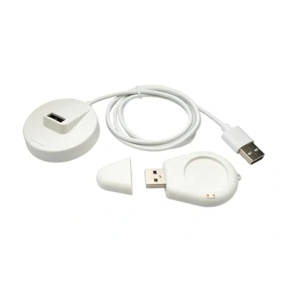 Bild av System S USB 2.0 kabel 100 cm laddningsstation för Xiaomi Watch S3 2 Pro H1 avtagbar adapter i vitt